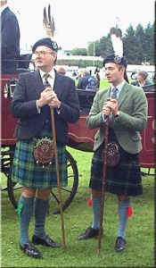 A photo of our current chief, Granville Charles Gomer Gordon, 13th Marquis of Huntly and his son Alastair Granville Gordon, Earl of Aboyne